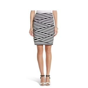 White House Black Market striped bandage skirt